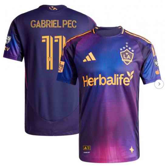 Mens LA Galaxy Gabriel Pec adidas Navy 2025 RIZON Authentic Player Jersey